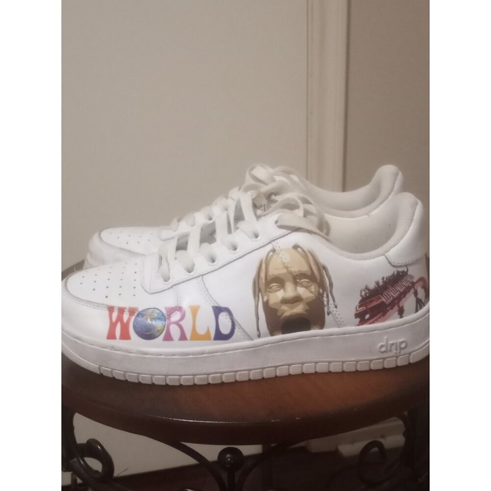 Drip Creationz White Sneakers Youth Size 6.5Y Women's 8 Lace Up Low Top Shoes - Picture 11 of 16